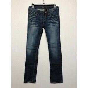 Rivet De Cru Women Mid Rise Dark Wash Straight Leg Jeans Size 27 Denim B272 -25